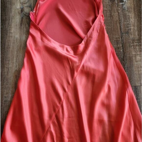 Retrofete Sabrina Dress Coral Size Medium Halter Open Back NWT Maxi Sleeveless - Picture 10 of 14